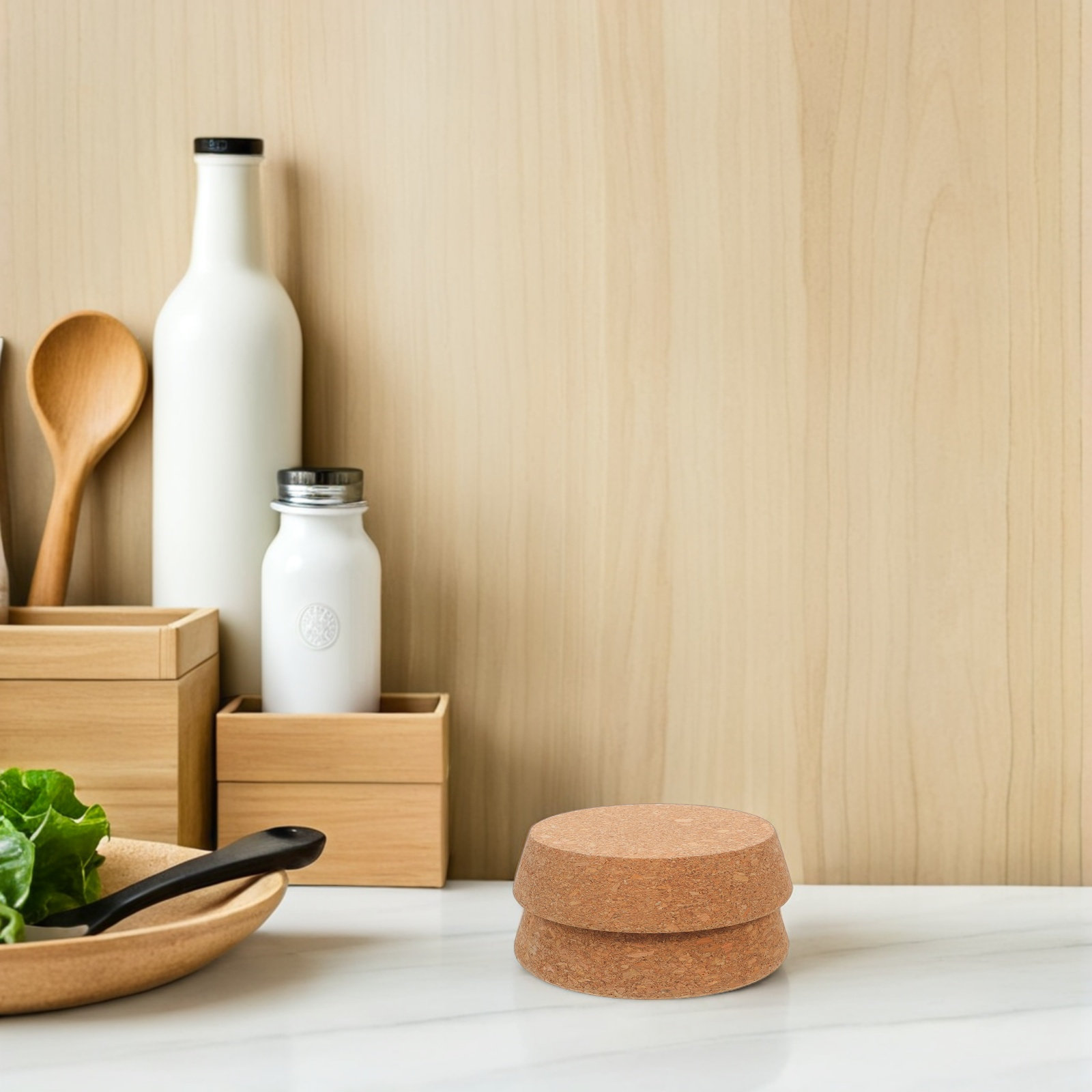 Reusable Bottle - 2Pcs Natural Wood Cork Stoppers Wide