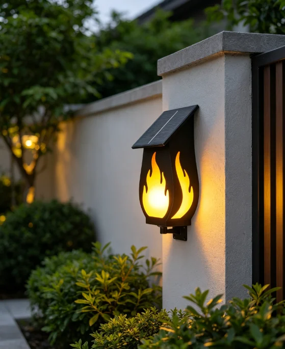 Solar Garden Light - Outdoor solar wall light flame atmosphere