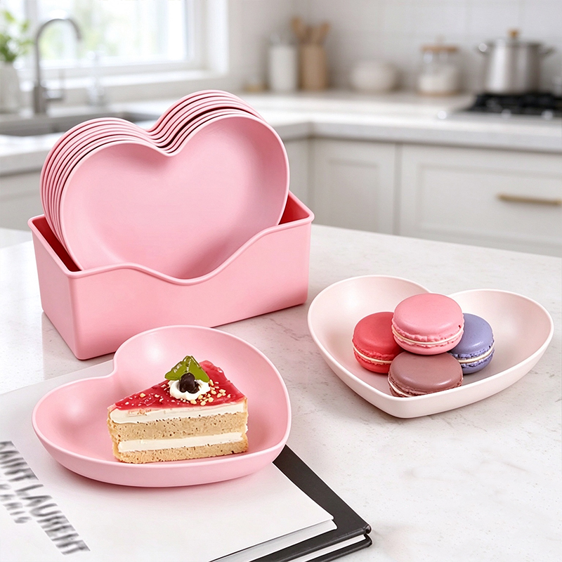 6Pcs Heart Shaped Plates Set w - đánh giá và giá Reusable Straw