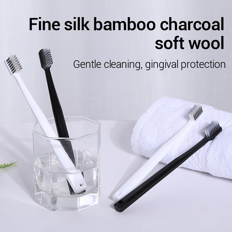 10PC Bamboo Charcoal Brush Sil - đánh giá và giá Bamboo Toothbrush