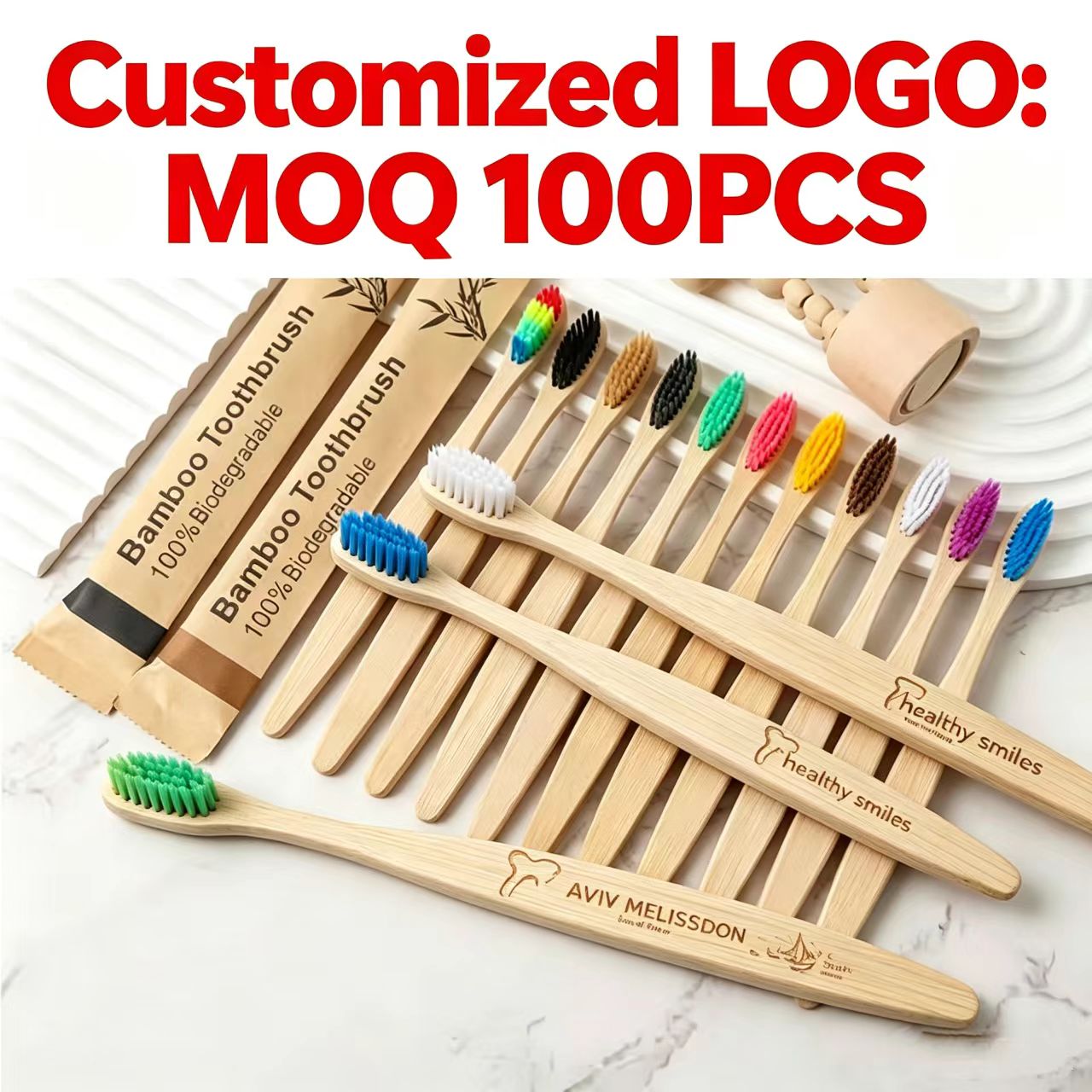 Bamboo Toothbrushes 100Pcs Eco - đánh giá và giá Bamboo Toothbrush